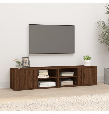 TV spintelės, 2vnt., rudos ąžuolo, 80x31,5x36cm, mediena - TV spintelės - 1