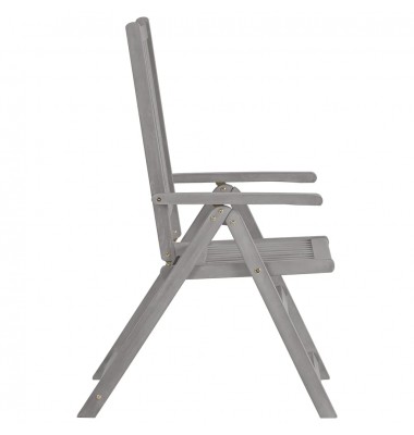  Atlošiamos sodo kėdės su pagalvėlėmis, 8vnt., pilkos, akacija - Lauko kėdės - 5