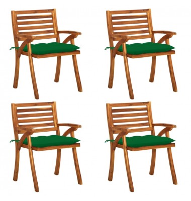  Sodo kėdės su pagalvėlėmis, 4vnt., akacijos medienos masyvas - Lauko kėdės - 1