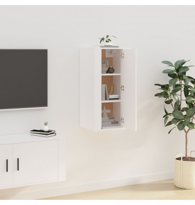  Sieninė televizoriaus spintelė, balta, 40x34,5x80cm - TV spintelės - 1