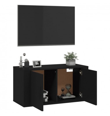  Sieninė televizoriaus spintelė, juoda, 80x34,5x40cm - TV spintelės - 5