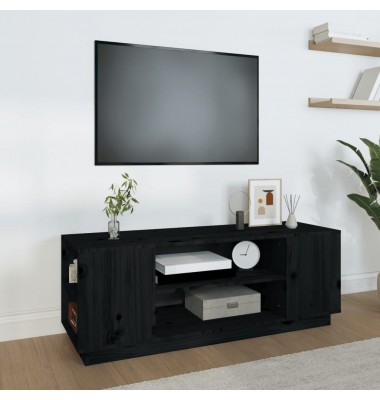  Televizoriaus spintelė, juoda, 110x35x40,5cm, pušies masyvas - TV spintelės - 1