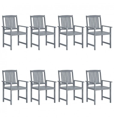  Sodo kėdės su pagalvėlėmis, 8vnt., pilkos, akacijos masyvas  - Lauko kėdės - 3