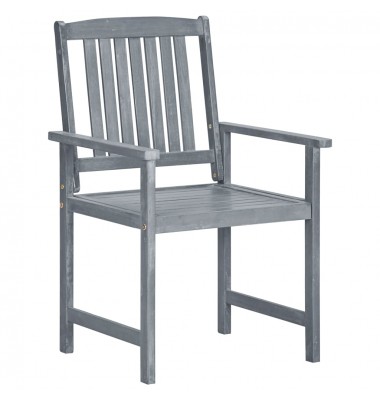  Sodo kėdės su pagalvėlėmis, 8vnt., pilkos, akacijos masyvas  - Lauko kėdės - 4