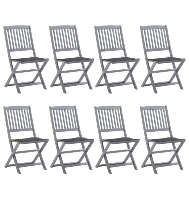  Sulankstomos lauko kėdės su pagalvėlėmis, 8vnt., akacija  - Lauko kėdės - 1