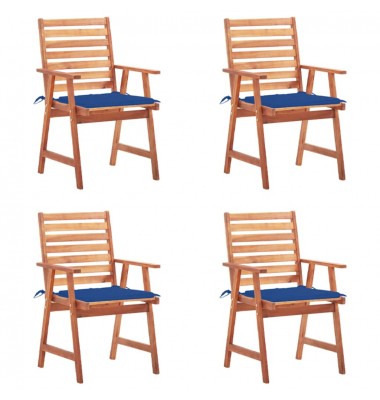  Lauko valgomojo kėdės su pagalvėlėmis, 4vnt., akacijos masyvas - Lauko kėdės - 1