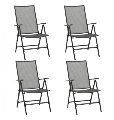  Sulankstomos tinklinės kėdės, 4vnt., antracito - Lauko kėdės - 1