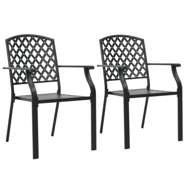  Sudedamos lauko kėdės, 2 vnt., plienas, juodos - Lauko kėdės - 1