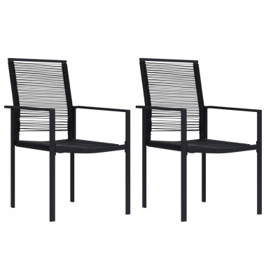  Sodo kėdės, 2vnt., juodos spalvos, PVC ratanas - Lauko kėdės - 1