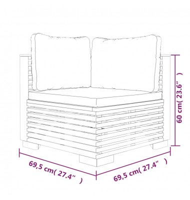  Sodo poilsio komplektas su pagalvėlėmis, 3 dalių, tikmedis - Lauko baldų komplektai - 7