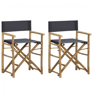  Režisieriaus kėdės, 2vnt., pilkos, bambukas ir audinys  - Lauko kėdės - 1