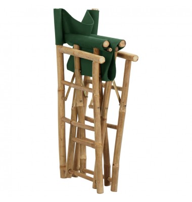  Režisieriaus kėdės, 2vnt., žalios, bambukas ir audinys  - Lauko kėdės - 8