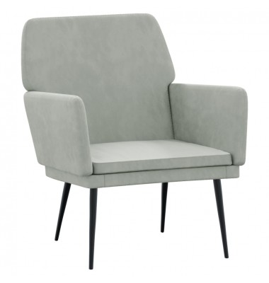 Krėslas, šviesiai pilkos spalvos, 62x79x79cm, aksomas - Foteliai, krėslai - 1