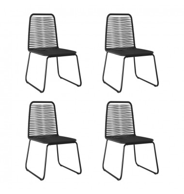  Lauko valgomojo kėdės, 4vnt., juodos spalvos, poliratanas - Lauko kėdės - 1