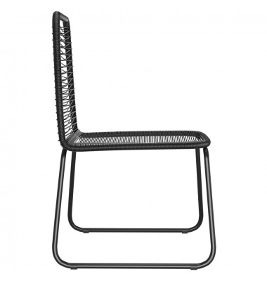  Lauko valgomojo kėdės, 4vnt., juodos spalvos, poliratanas - Lauko kėdės - 4