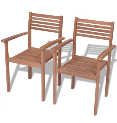  Sudedamos sodo kėdės, 2 vnt., tikmedžio mediena - Lauko kėdės - 1