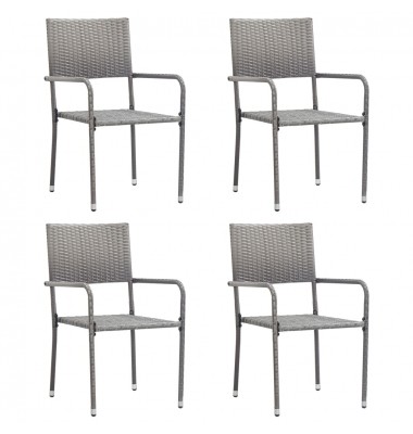  Lauko valgomojo kėdės, 4vnt., antracito spalvos, poliratanas - Lauko kėdės - 1