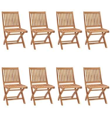  Sulankstomos sodo kėdės, 8vnt., tikmedžio medienos masyvas - Lauko kėdės - 1