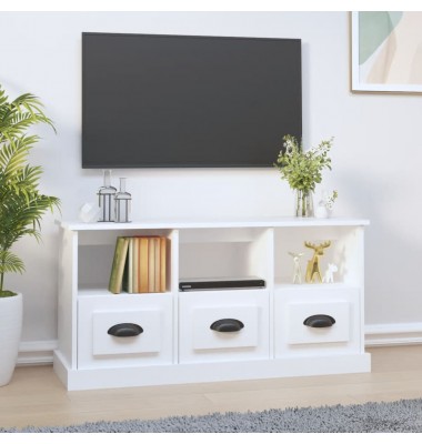  Televizoriaus spintelė, balta, 100x35x50cm, apdirbta mediena - TV spintelės - 1