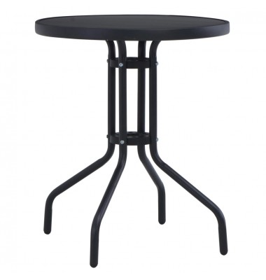 Sodo stalas, juodos spalvos, 60cm, plienas ir stiklas - Lauko stalai, staliukai - 1