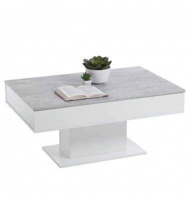 FMD Kavos staliukas, betono pilkos ir baltos spalvos - Kavos staliukai - 1