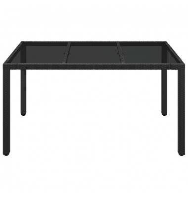  Stalas su stikliniu stalviršiu, juodas, 150x90x75cm, ratanas - Lauko stalai, staliukai - 3