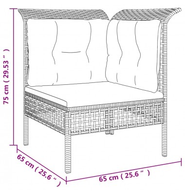  Sodo komplektas su pagalvėlėmis, 6 dalių, pilkas, poliratanas - Lauko baldų komplektai - 8