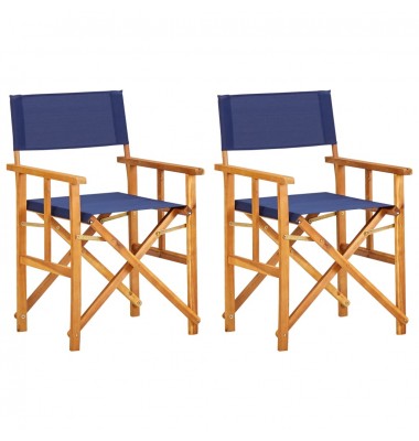  Režisieriaus kėdės, 2 vnt., mėlynos, akacijos medienos masyvas - Lauko kėdės - 1