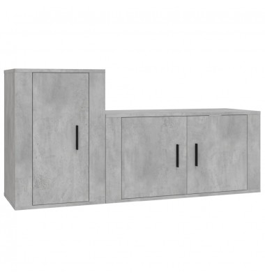  TV spintelių komplektas, 2 dalių, betono pilkas, mediena - TV spintelės - 2