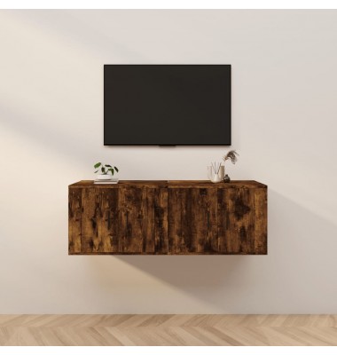  Sieninės TV spintelės, 2vnt., dūminio ąžuolo, 57x34,5x40cm - TV spintelės - 1