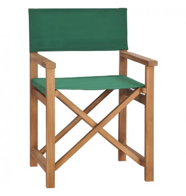  Režisieriaus kėdė, žalios spalvos, tikmedžio medienos masyvas - Lauko kėdės - 1