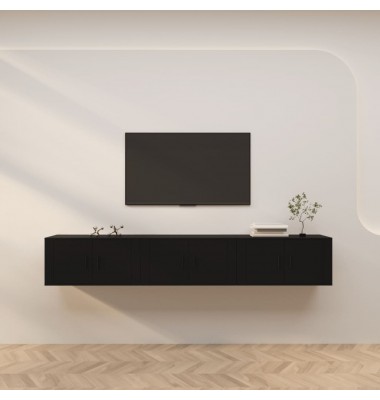  Sieninės televizoriaus spintelės, 3vnt., juodos, 80x34,5x40cm - TV spintelės - 1
