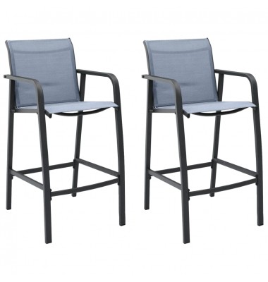 Sodo baro kėdės, 2vnt., pilkos spalvos, tekstilenas - Lauko kėdės - 1