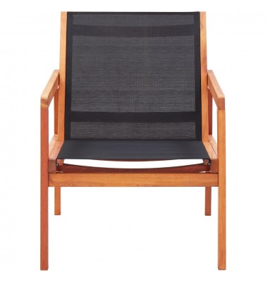  Sodo poilsio kėdė, juoda, eukalipto masyvas ir tekstilenas - Lauko kėdės - 2