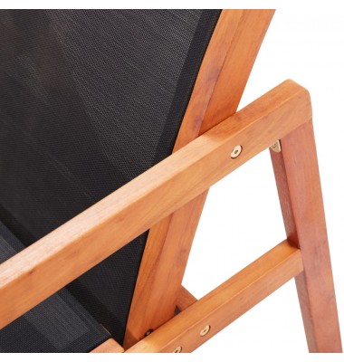  Sodo poilsio kėdė, juoda, eukalipto masyvas ir tekstilenas - Lauko kėdės - 6