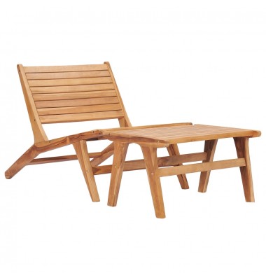  Sodo kėdė su pakoja, tikmedžio medienos masyvas - Lauko kėdės - 1
