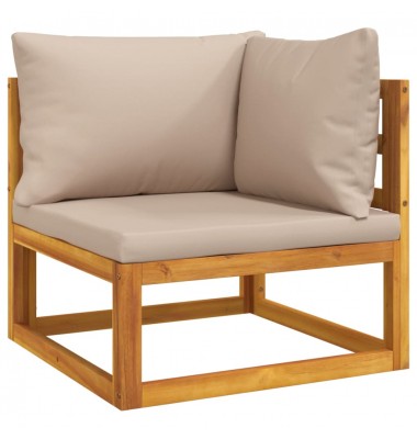  Sodo komplektas su taupe spalvos pagalvėlėmis, 5 dalių, mediena - Lauko baldų komplektai - 4