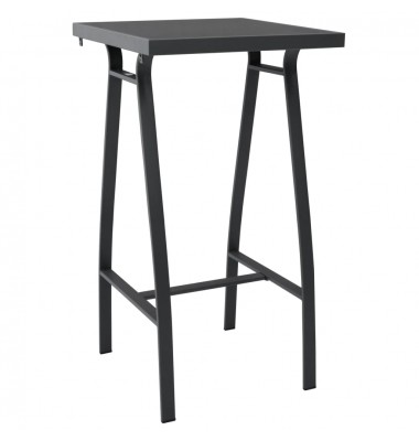  Sodo baro stalas, juodas, 60x60x110cm, grūdintas stiklas - Lauko stalai, staliukai - 1