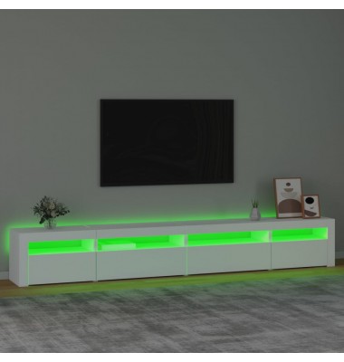  Televizoriaus spintelė su LED apšvietimu, balta, 270x35x40cm - TV spintelės - 4