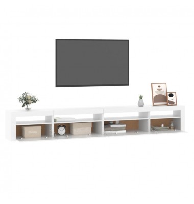  Televizoriaus spintelė su LED apšvietimu, balta, 270x35x40cm - TV spintelės - 6