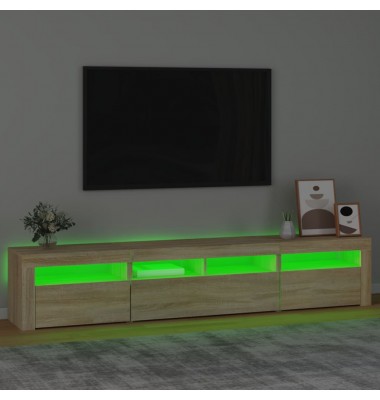  Televizoriaus spintelė su LED apšvietimu, ąžuolo, 210x35x40cm - TV spintelės - 4