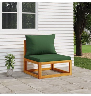  Vidurinė sodo sofos dalis su žaliomis pagalvėlėmis, akacija - Moduliniai lauko baldai - 1