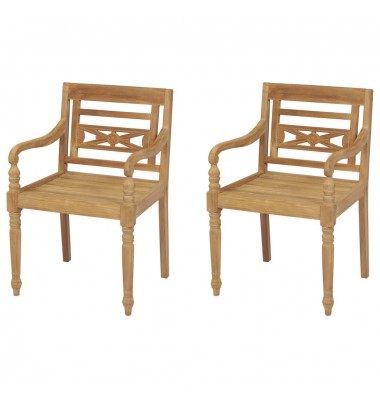  Batavia kėdės, 2 vnt., tikmedžio mediena - Lauko kėdės - 1