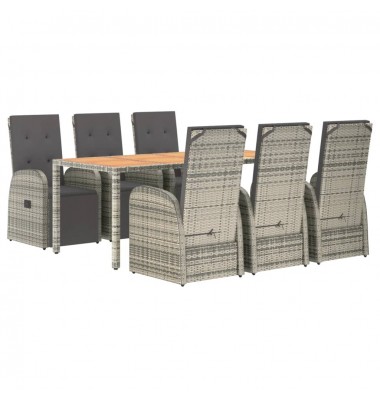  Sodo komplektas su pagalvėlėmis, 7 dalių, pilkas, poliratanas - Lauko kėdės - 3