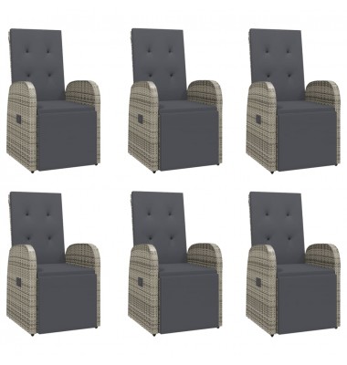  Sodo komplektas su pagalvėlėmis, 7 dalių, pilkas, poliratanas - Lauko kėdės - 4
