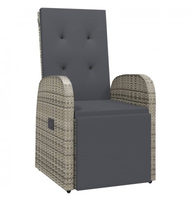  Sodo komplektas su pagalvėlėmis, 7 dalių, pilkas, poliratanas - Lauko kėdės - 5