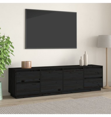  Televizoriaus spintelė, juoda, 176x37x47,5cm, pušies masyvas - TV spintelės - 1