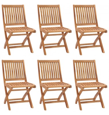  Sulankstomos sodo kėdės, 6vnt., tikmedžio medienos masyvas - Lauko kėdės - 1