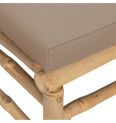  Kampinė sodo sofos dalis su taupe pagalvėlėmis, bambukas - Moduliniai lauko baldai - 6