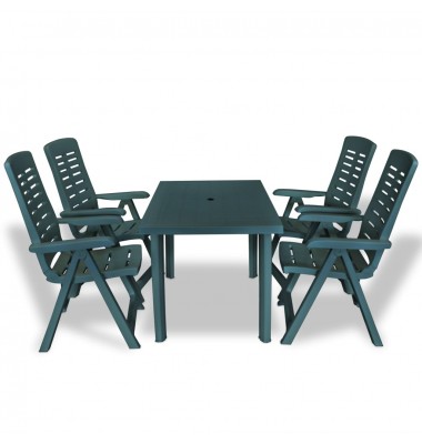  Lauko valgom. bald. kompl., 5d., žalios spalvos, plastikas - Lauko baldų komplektai - 1